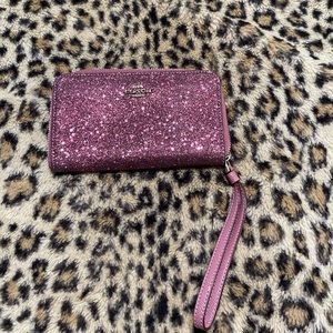 Coach Champagne Star Glitter Phone Wallet